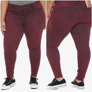 Denim Red Wash Hi-Rise Super Skinny Jeans